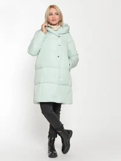 Стеганый пуховик на кнопках